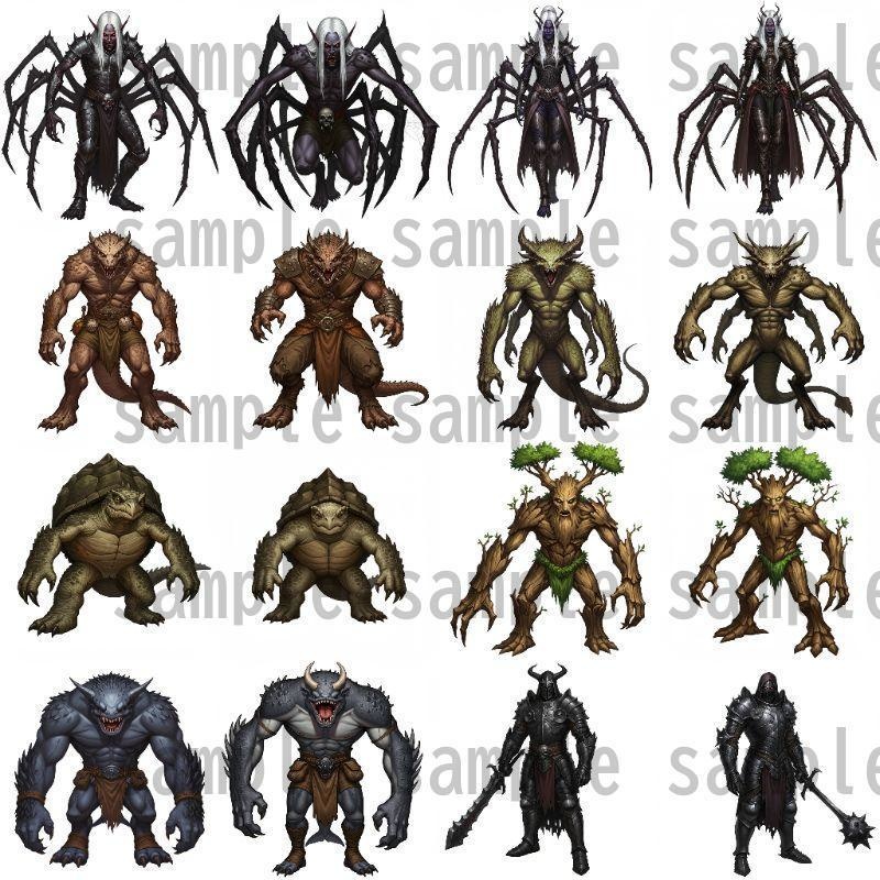 【694枚】モンスター(敵キャラ・モブ)立ち絵イラスト【著作権フリー素材】