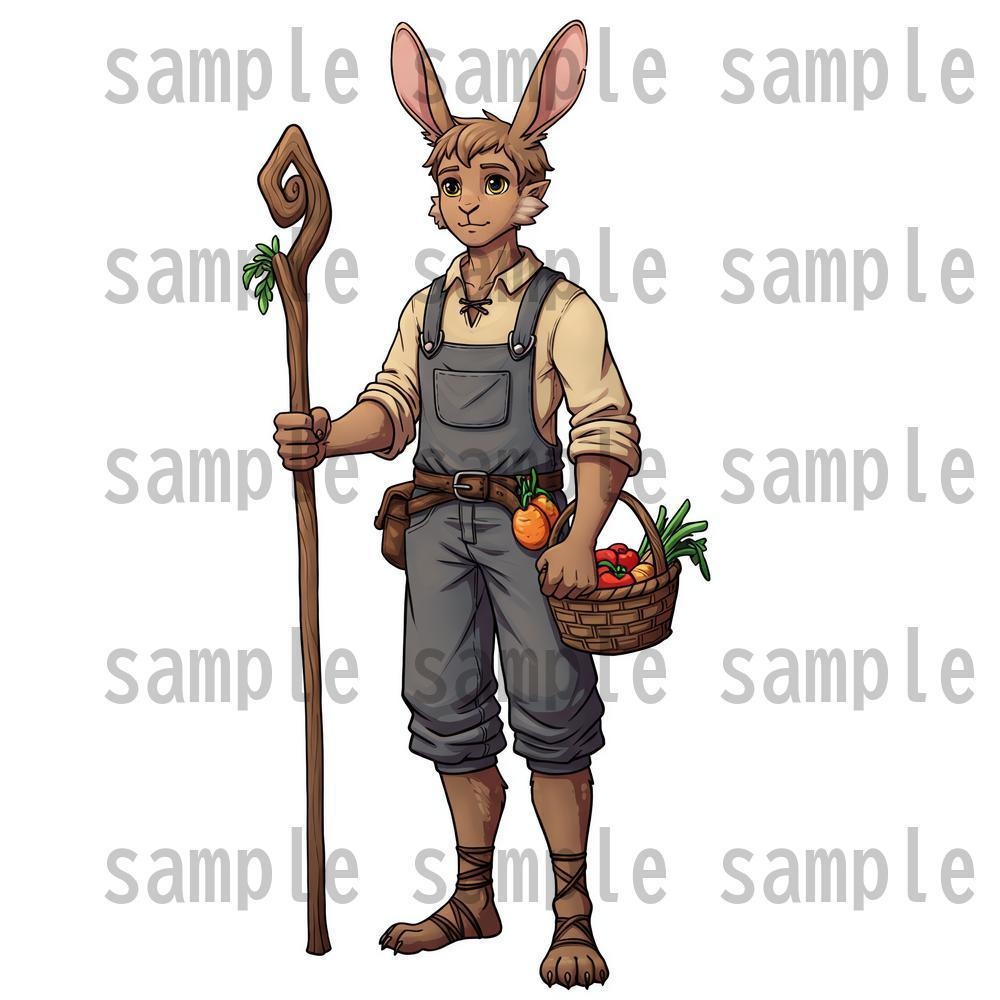 【122枚】獣人・亜人 61種x各2枚 イラスト立ち絵【著作権フリー素材】