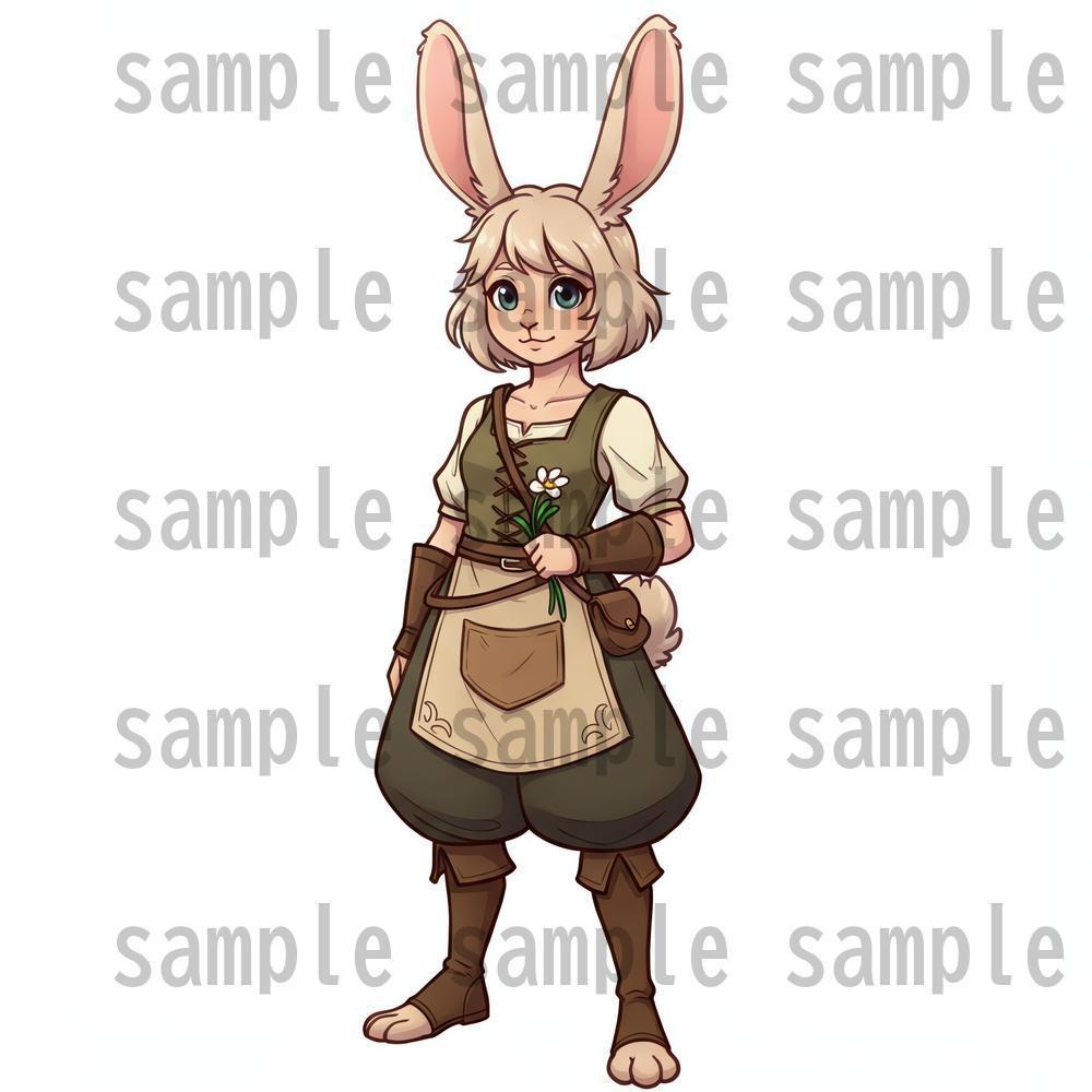 【122枚】獣人・亜人 61種x各2枚 イラスト立ち絵【著作権フリー素材】