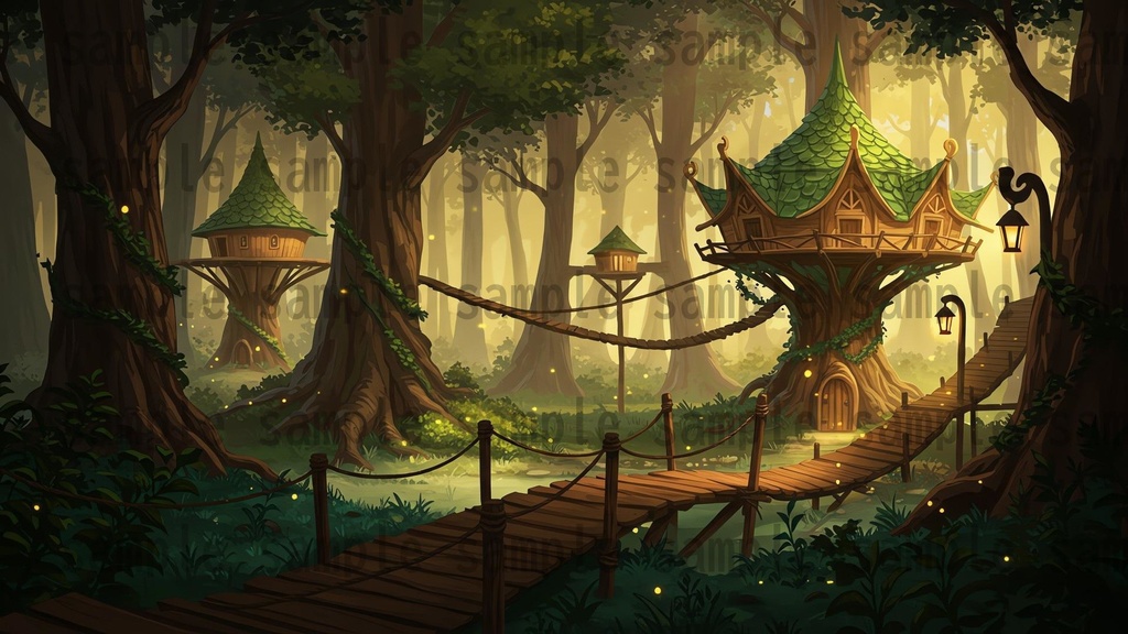 【41枚】ファンタジーRPG 森の背景イラスト【著作権フリー素材】TRPG/風景画/ゲーム