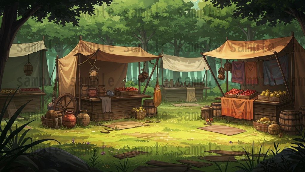 【41枚】ファンタジーRPG 森の背景イラスト【著作権フリー素材】TRPG/風景画/ゲーム