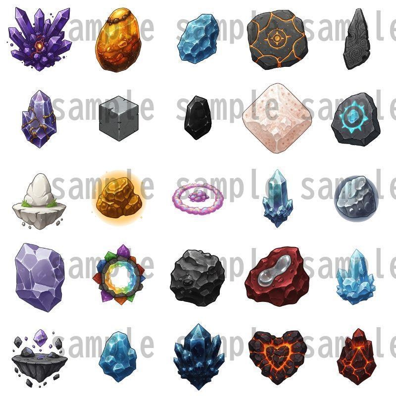 【背景透過】鉱石アイコン 114種【著作権フリー素材】icon画像