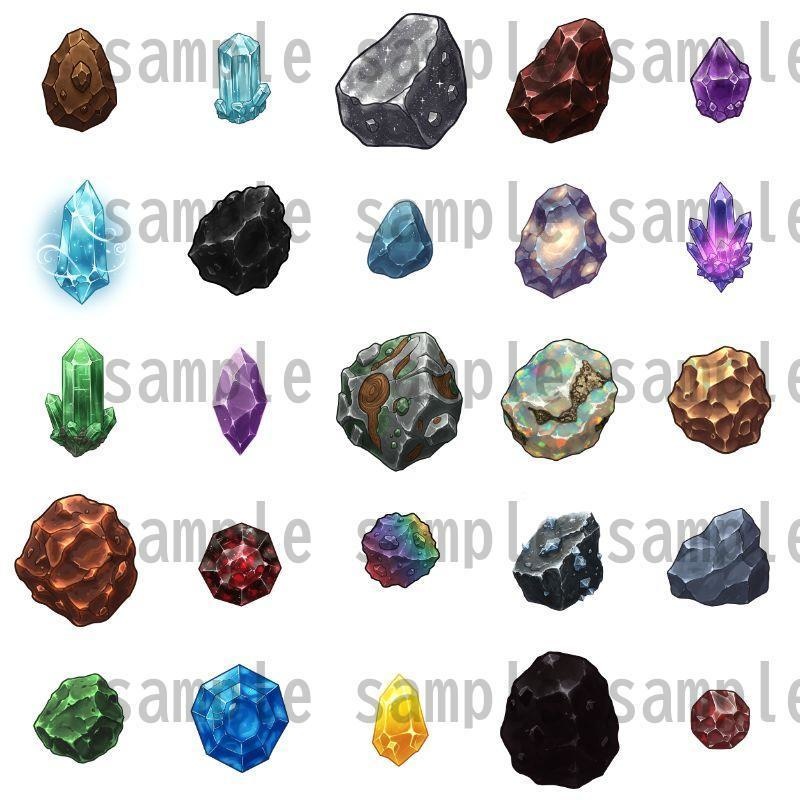 【背景透過】鉱石アイコン 114種【著作権フリー素材】icon画像