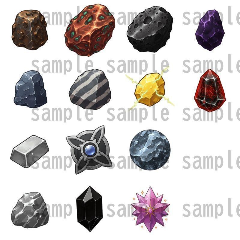 【背景透過】鉱石アイコン 114種【著作権フリー素材】icon画像