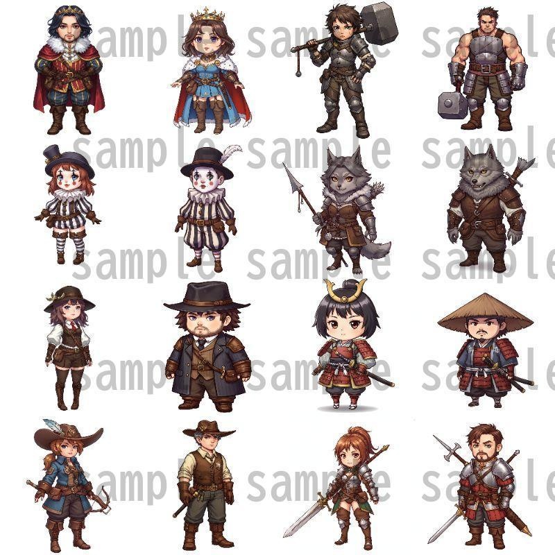 【200枚】デフォルメRPG職業立ち絵【著作権フリー素材】TRPG・動画など