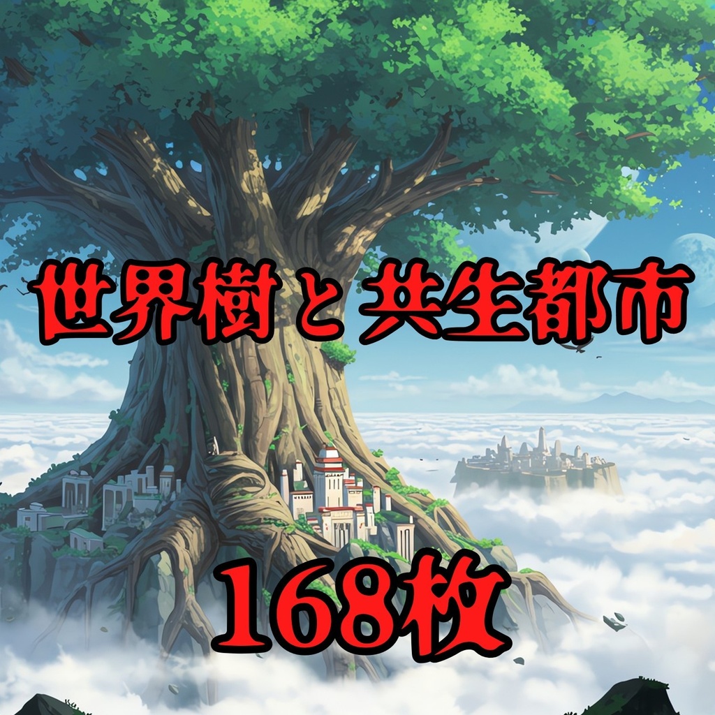 【168枚】世界樹と共生都市 ファンタジー背景イラスト【著作権フリー素材】TRPGや動画・表紙などに!
