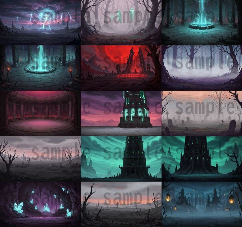 【142枚】ネクロマンサー帝国 ダークファンタジー【著作権フリー素材】TRPGや動画などに!