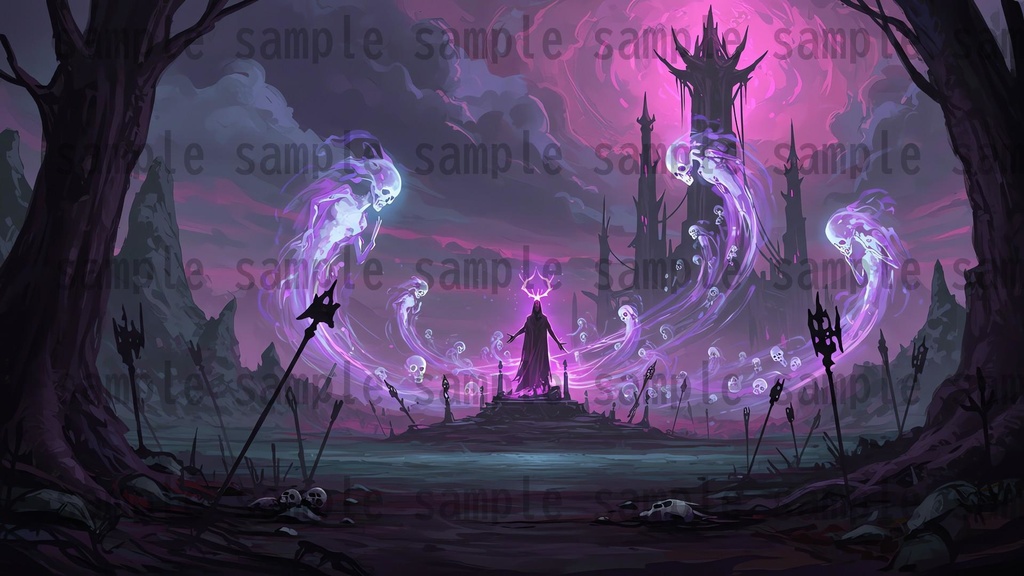 【142枚】ネクロマンサー帝国 ダークファンタジー【著作権フリー素材】TRPGや動画などに!