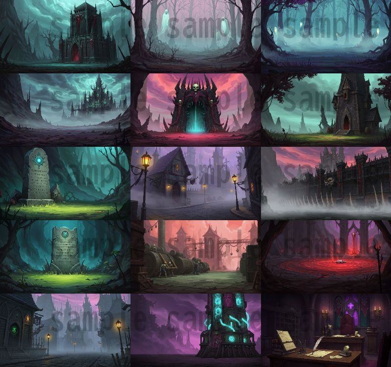 【142枚】ネクロマンサー帝国 ダークファンタジー【著作権フリー素材】TRPGや動画などに!