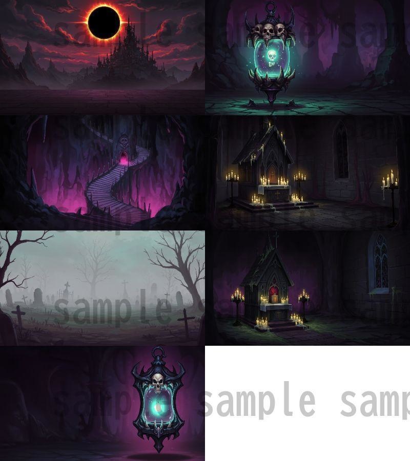 【142枚】ネクロマンサー帝国 ダークファンタジー【著作権フリー素材】TRPGや動画などに!