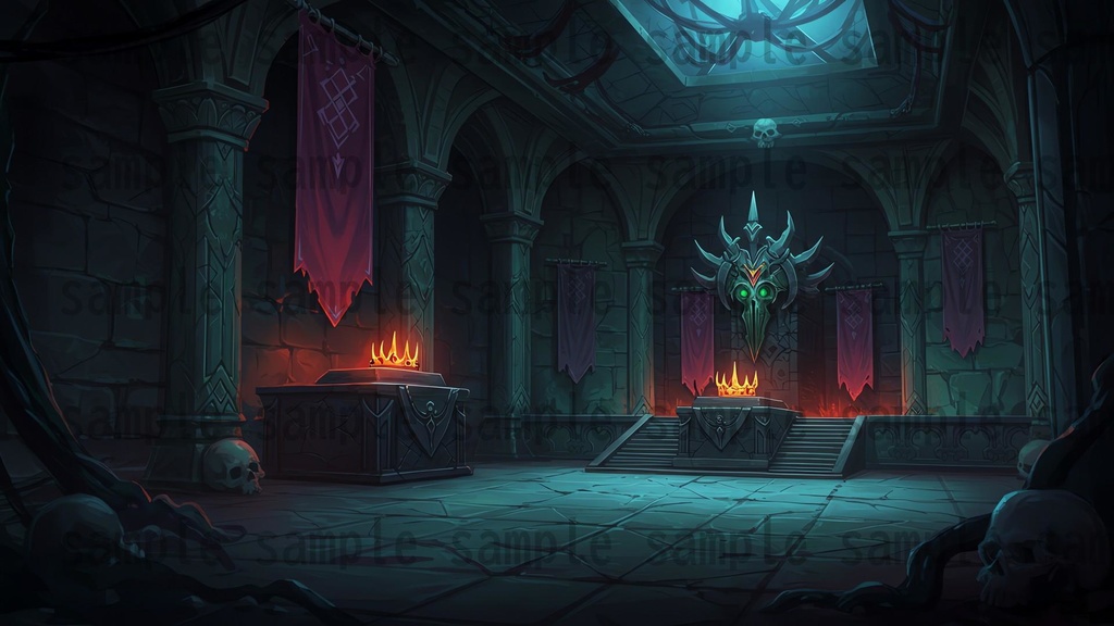 【142枚】ネクロマンサー帝国 ダークファンタジー【著作権フリー素材】TRPGや動画などに!