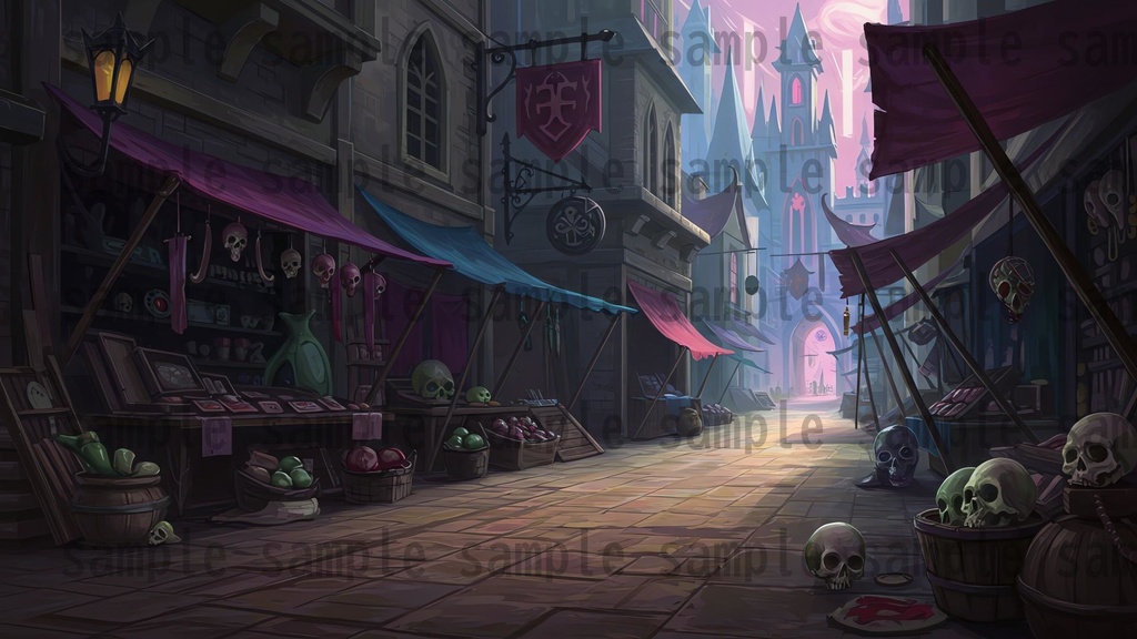 【142枚】ネクロマンサー帝国 ダークファンタジー【著作権フリー素材】TRPGや動画などに!