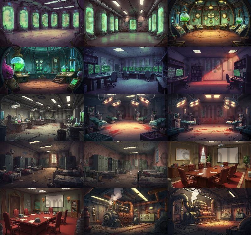 【101枚】禁断の実験研究所 背景イラスト【著作権フリー素材】TRPG/ゲーム背景画像