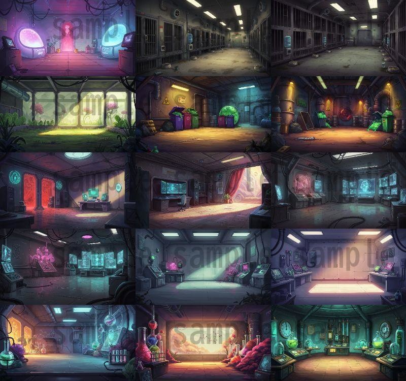 【101枚】禁断の実験研究所 背景イラスト【著作権フリー素材】TRPG/ゲーム背景画像