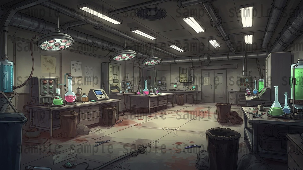 【101枚】禁断の実験研究所 背景イラスト【著作権フリー素材】TRPG/ゲーム背景画像