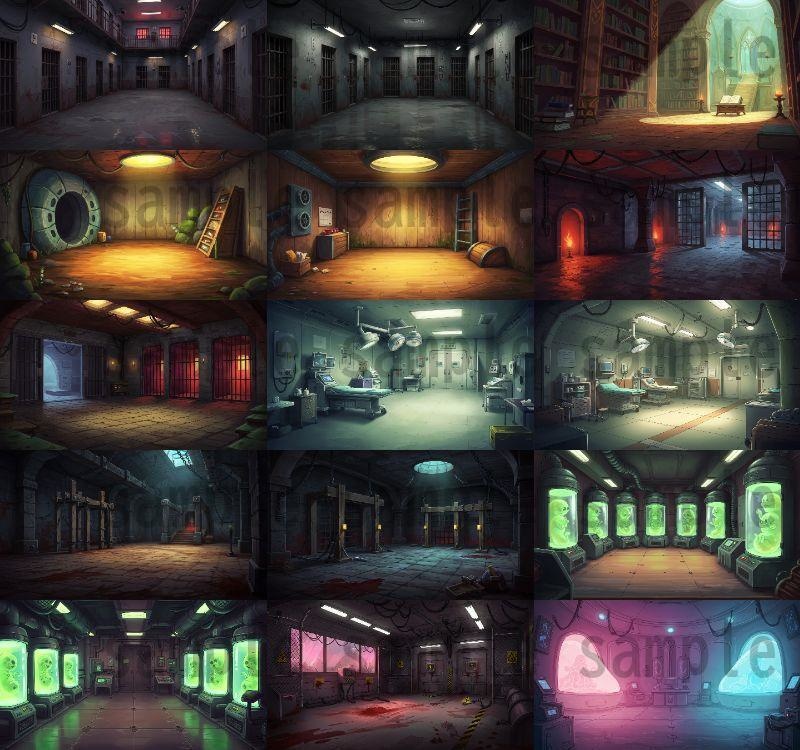 【101枚】禁断の実験研究所 背景イラスト【著作権フリー素材】TRPG/ゲーム背景画像