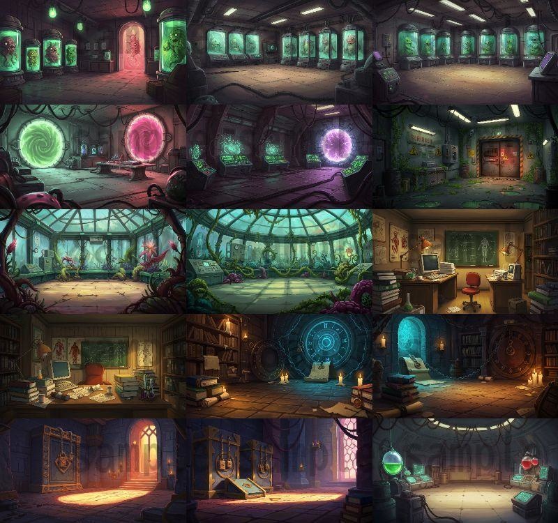 【101枚】禁断の実験研究所 背景イラスト【著作権フリー素材】TRPG/ゲーム背景画像