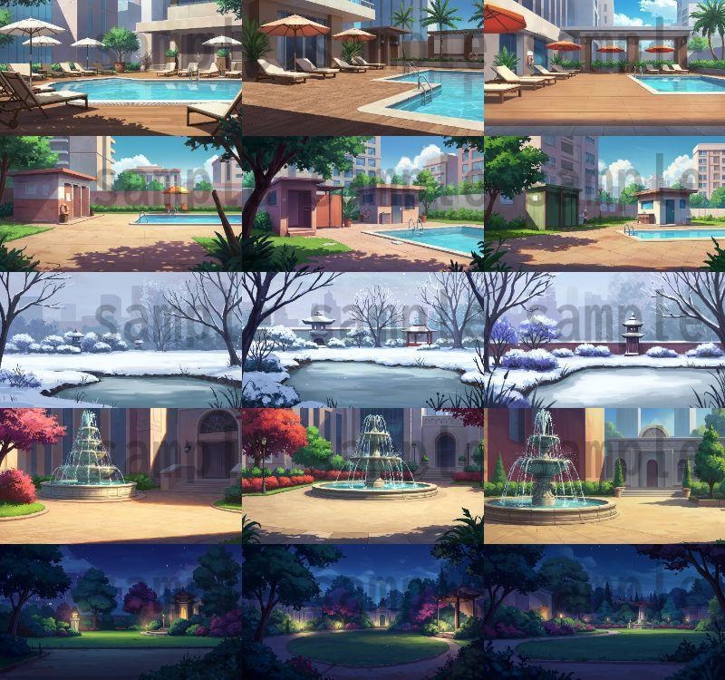 【230枚】豪邸屋敷の背景イラスト【著作権フリー素材】動画・TRPG背景画像