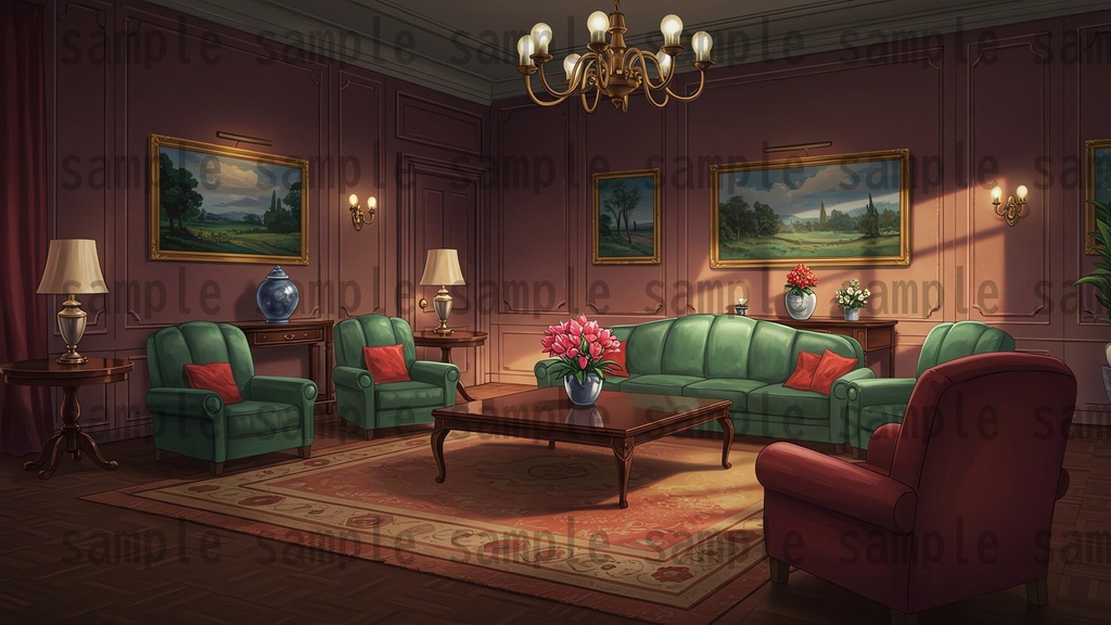 【230枚】豪邸屋敷の背景イラスト【著作権フリー素材】動画・TRPG背景画像