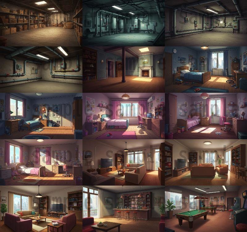 【230枚】豪邸屋敷の背景イラスト【著作権フリー素材】動画・TRPG背景画像