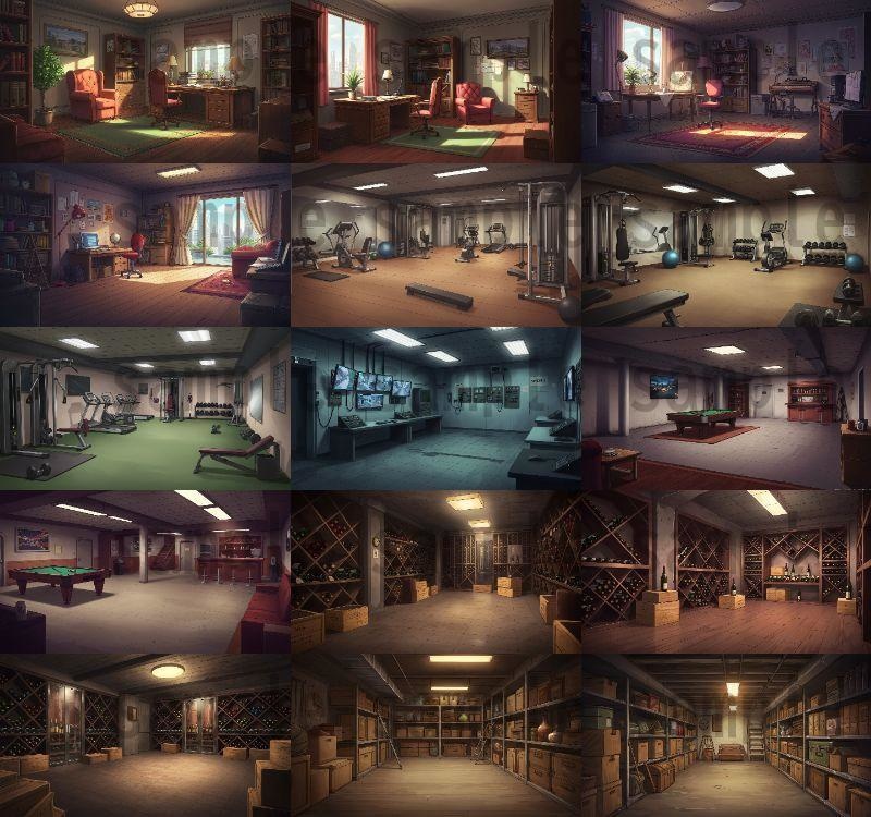 【230枚】豪邸屋敷の背景イラスト【著作権フリー素材】動画・TRPG背景画像