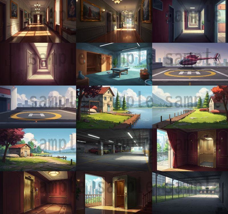 【230枚】豪邸屋敷の背景イラスト【著作権フリー素材】動画・TRPG背景画像