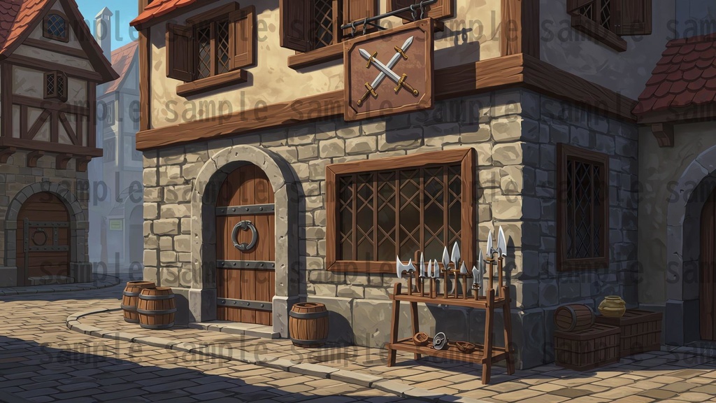 【180枚】ファンタジーRPG 店舗外観背景イラスト【著作権フリー素材】TRPG・動画/画像素材