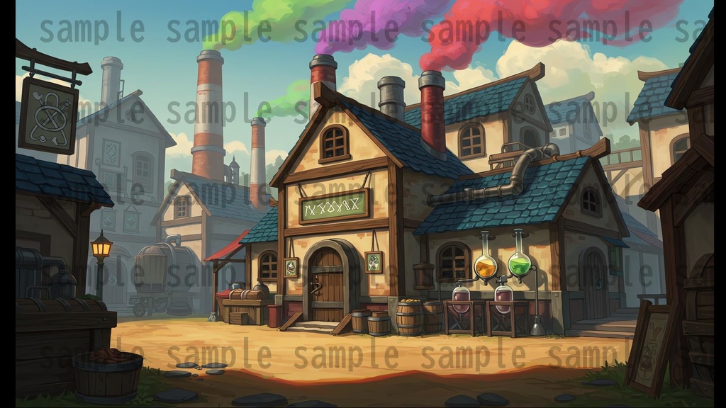 【180枚】ファンタジーRPG 店舗外観背景イラスト【著作権フリー素材】TRPG・動画/画像素材