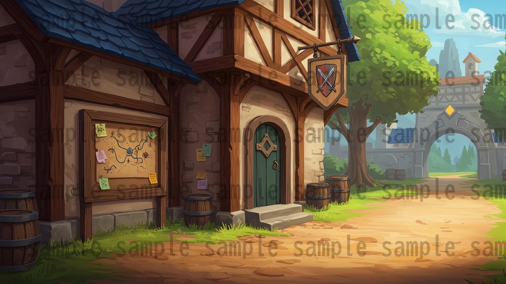 【180枚】ファンタジーRPG 店舗外観背景イラスト【著作権フリー素材】TRPG・動画/画像素材