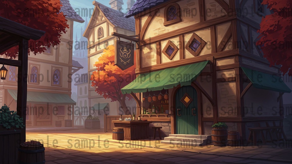 【180枚】ファンタジーRPG 店舗外観背景イラスト【著作権フリー素材】TRPG・動画/画像素材