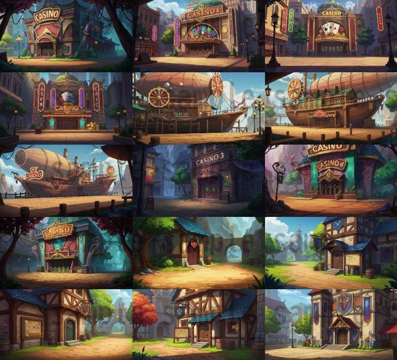 【180枚】ファンタジーRPG 店舗外観背景イラスト【著作権フリー素材】TRPG・動画/画像素材