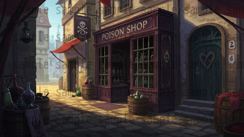 【180枚】ファンタジーRPG 店舗外観背景イラスト【著作権フリー素材】TRPG・動画/画像素材