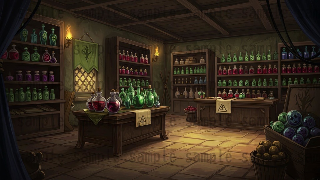 【183枚】RPG 店内背景イラスト【著作権フリー素材】店舗内画像/TRPG・動画素材などに!