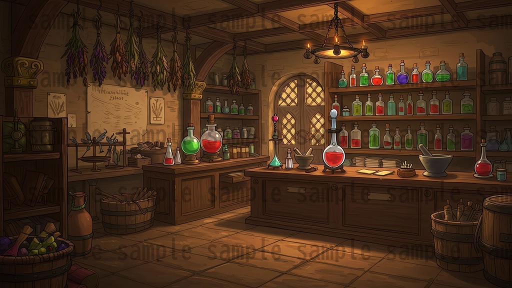 【183枚】RPG 店内背景イラスト【著作権フリー素材】店舗内画像/TRPG・動画素材などに!