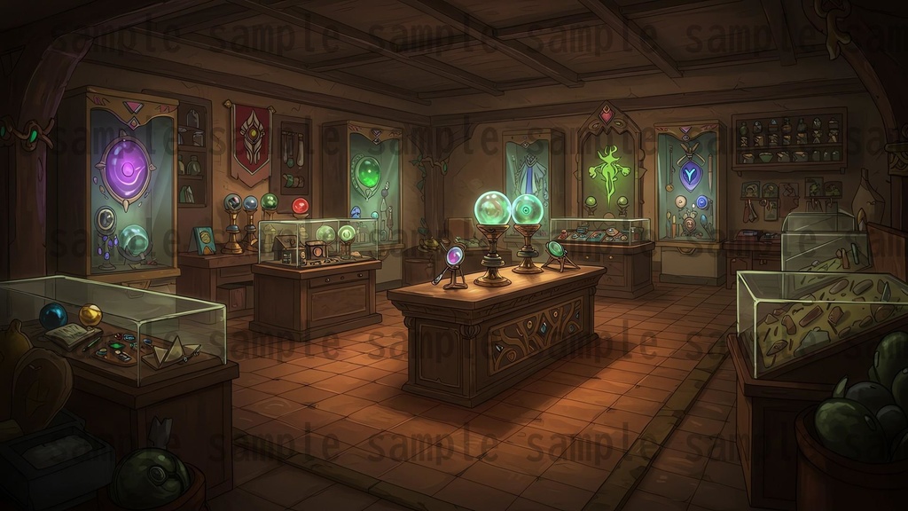 【183枚】RPG 店内背景イラスト【著作権フリー素材】店舗内画像/TRPG・動画素材などに!