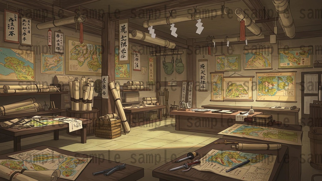 【226枚】日本の戦国時代RPG 店内風景 背景イラスト【著作権フリー素材】