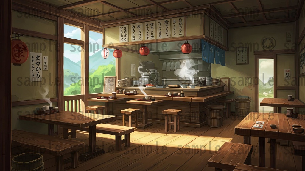 【226枚】日本の戦国時代RPG 店内風景 背景イラスト【著作権フリー素材】