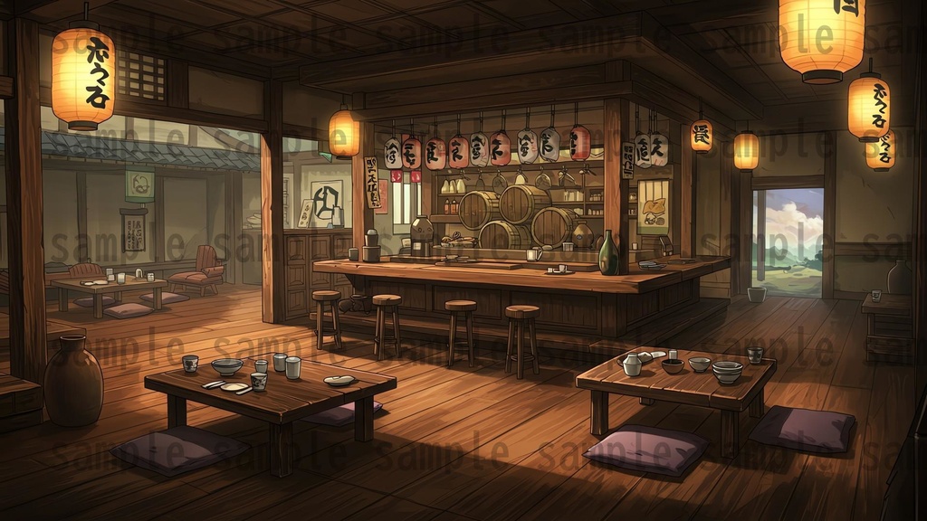 【226枚】日本の戦国時代RPG 店内風景 背景イラスト【著作権フリー素材】