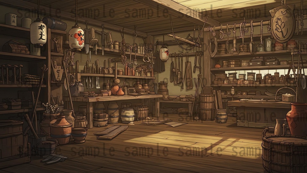 【226枚】日本の戦国時代RPG 店内風景 背景イラスト【著作権フリー素材】