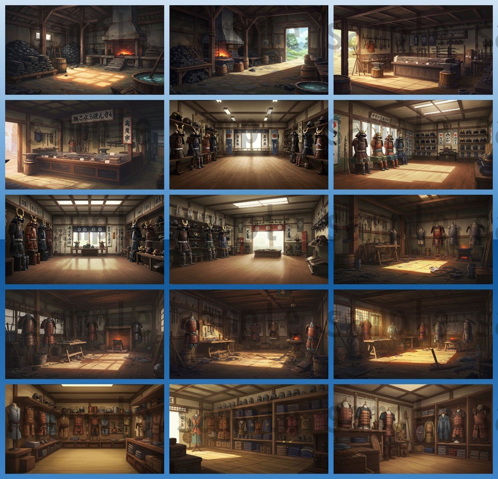 【226枚】日本の戦国時代RPG 店内風景 背景イラスト【著作権フリー素材】