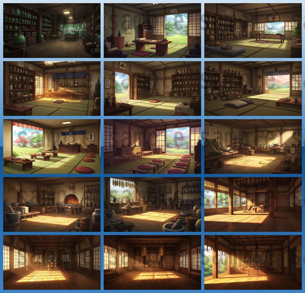 【226枚】日本の戦国時代RPG 店内風景 背景イラスト【著作権フリー素材】