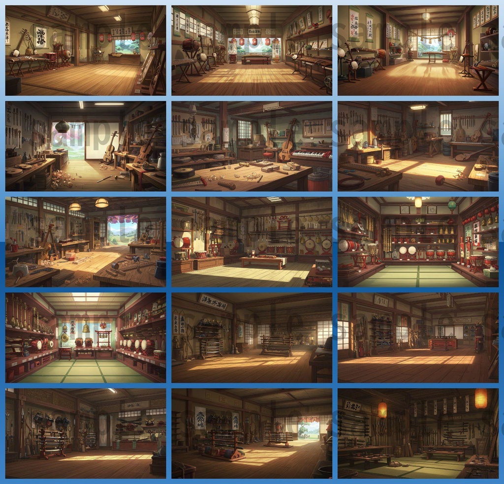 【226枚】日本の戦国時代RPG 店内風景 背景イラスト【著作権フリー素材】