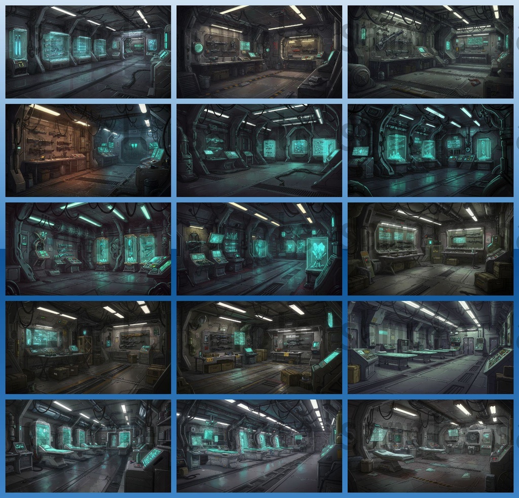 【81枚】SF 店内風景 背景イラスト【著作権フリー素材】