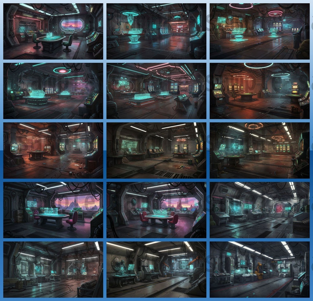 【81枚】SF 店内風景 背景イラスト【著作権フリー素材】