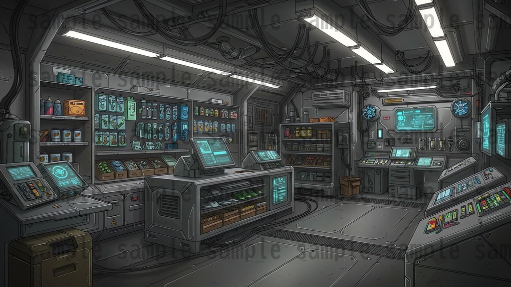 【81枚】SF 店内風景 背景イラスト【著作権フリー素材】