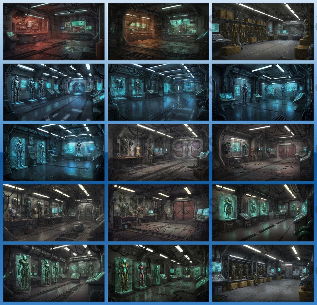 【81枚】SF 店内風景 背景イラスト【著作権フリー素材】