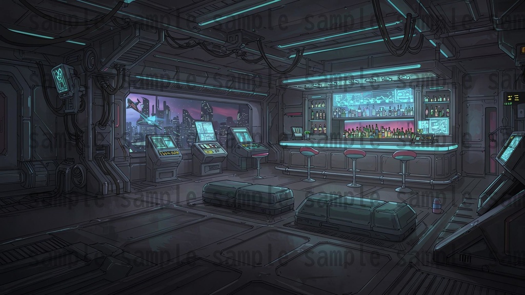 【81枚】SF 店内風景 背景イラスト【著作権フリー素材】