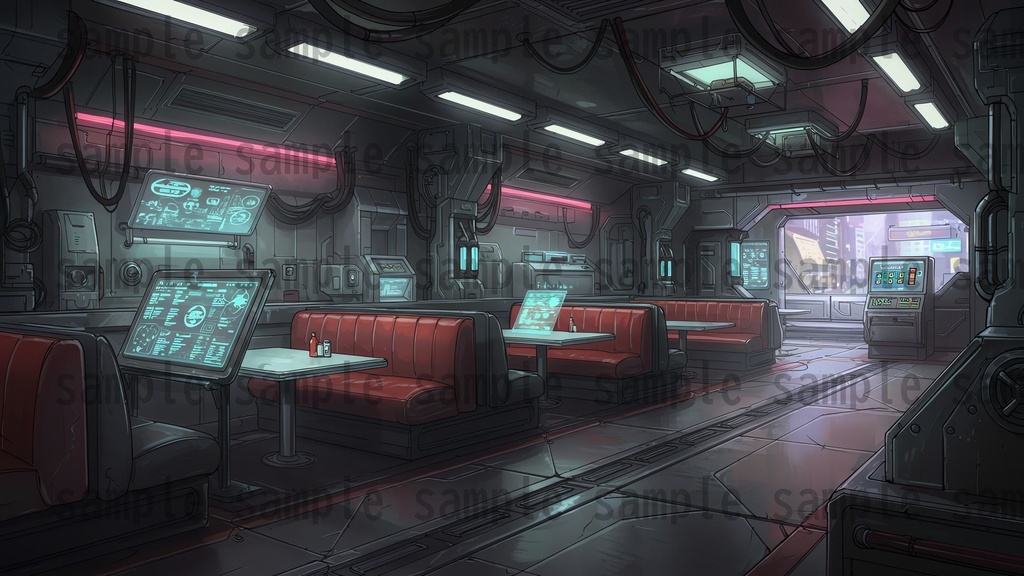 【81枚】SF 店内風景 背景イラスト【著作権フリー素材】