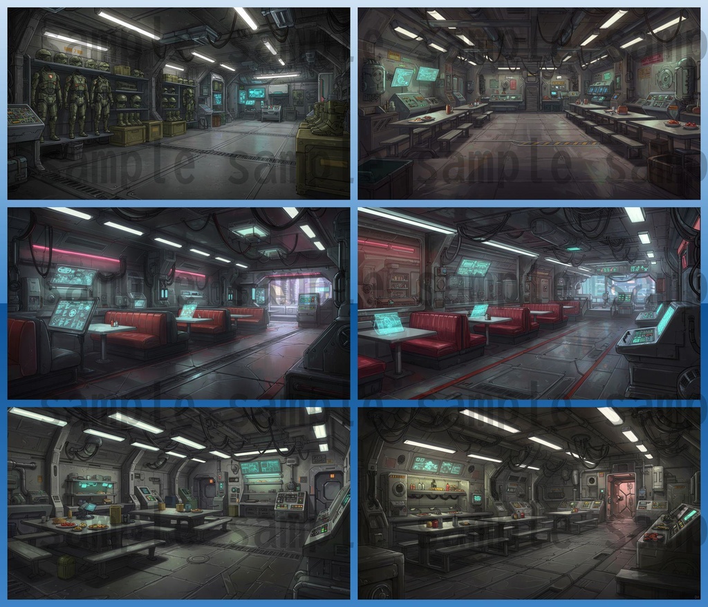【81枚】SF 店内風景 背景イラスト【著作権フリー素材】