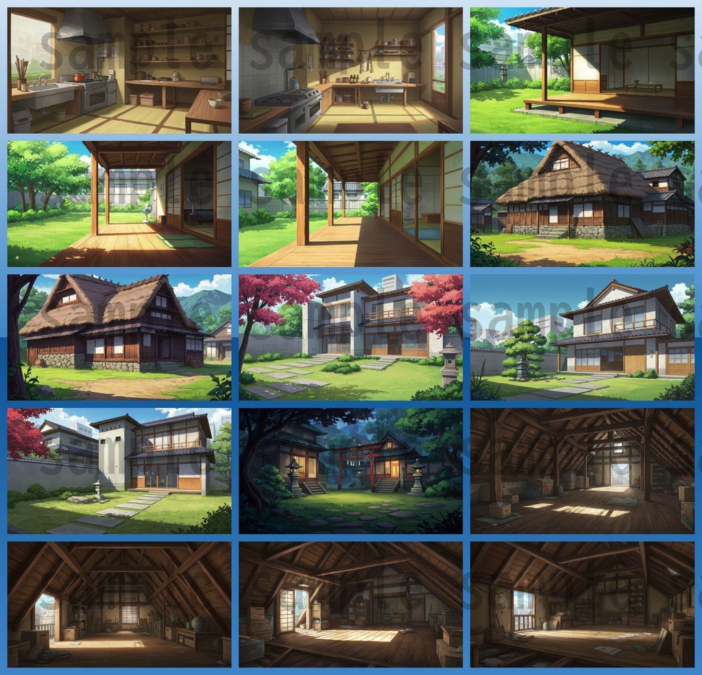 【251枚】古風で和風な日本の風景 背景イラスト【著作権フリー素材】古風な日本の画像